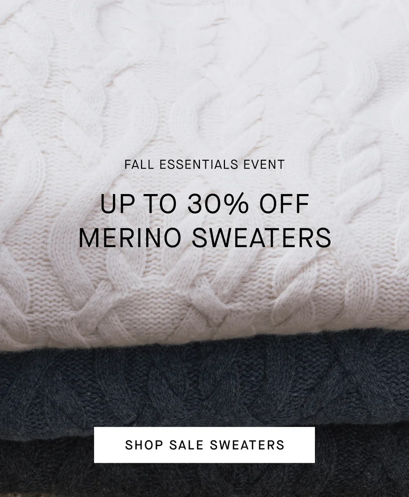 Image | Fall Essentials Event | Up to 30% Off Merino Sweaters | Shop Sale Sweaters