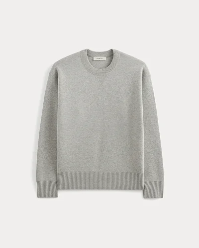 Image | Luxe Merino Double-Knit Sweater | Heathered Grey