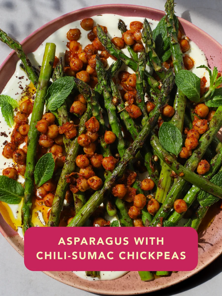 Asparagus with Chili-Sumac Chickpeas