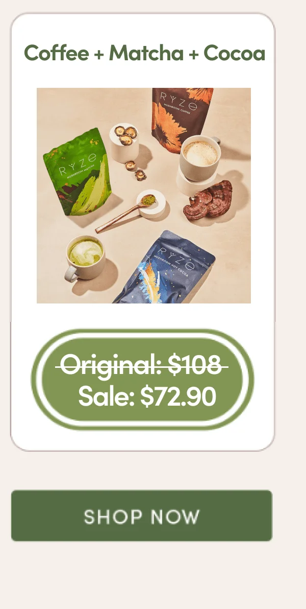 Coffee + Matcha + Cocoa | Original: $108, Sale: $72.90| Shop now