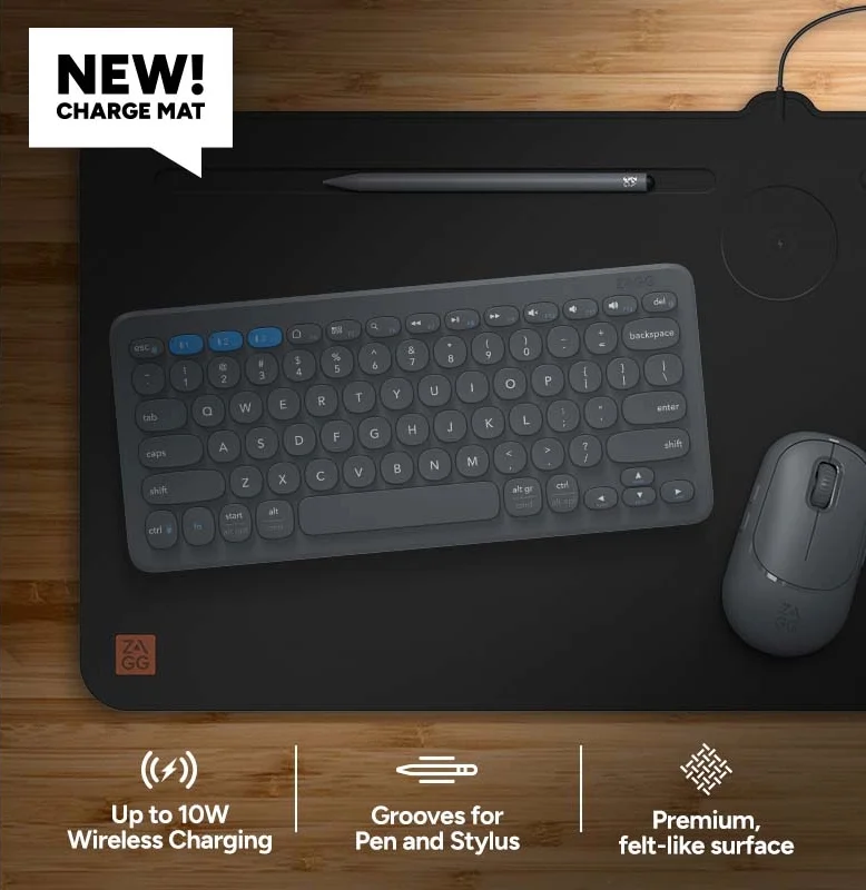 Define. Organize. Charge. Desk Mat with Wireless Charging