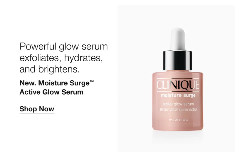 Powerful glow serum exfoliates, hydrates, and brightens. | New. Moisture Surge™ Active Glow Serum | Shop Now