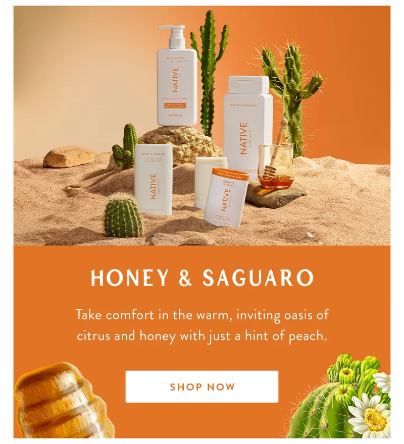Honey & Saguaro | Take comfort in the warm, inviting oasis of citrus and honey with just a hint of peach. | SHOP NOW