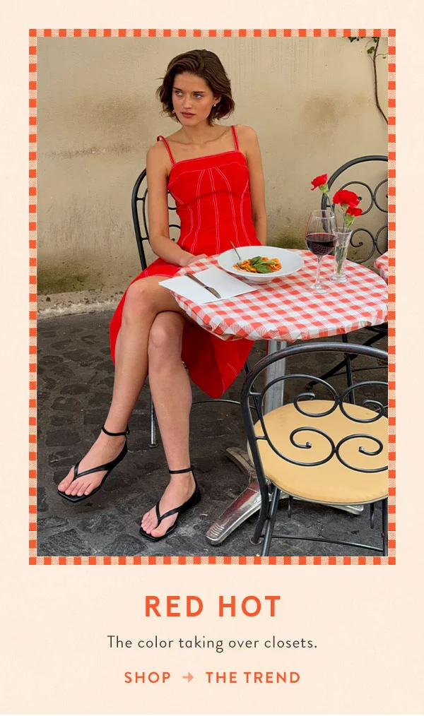 Red hot. The color taking over closets. Shop the trend.