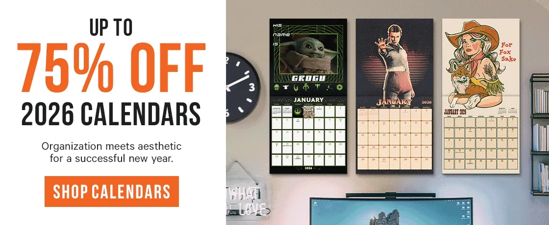 Up to 75% Off 2026 Calendars - organization meets aesthetic for a successful new year.