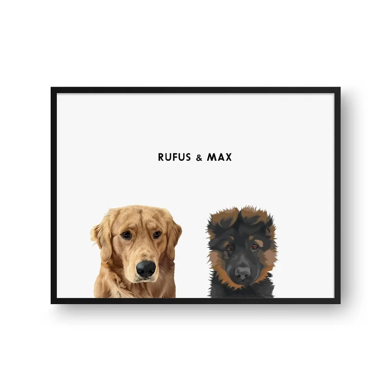 Image of Modern Pet Portrait - Two Pets