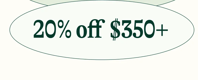 20% off $350+