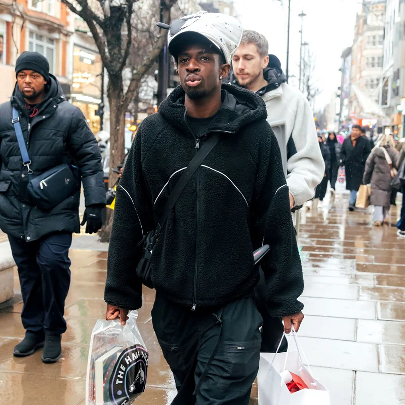 Tobi in the Astro Fleece Hoodie Black