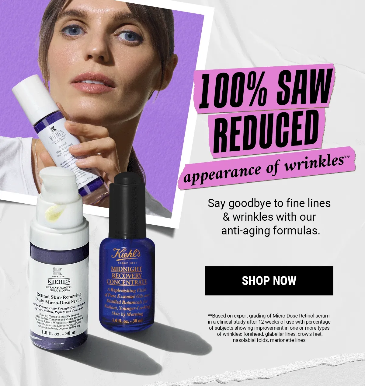 Appearance of wrinkles