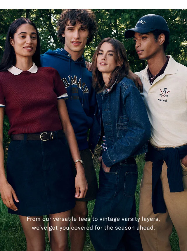 From our versatile tees to vintage varsity layers, we've got you covered for the season ahead.