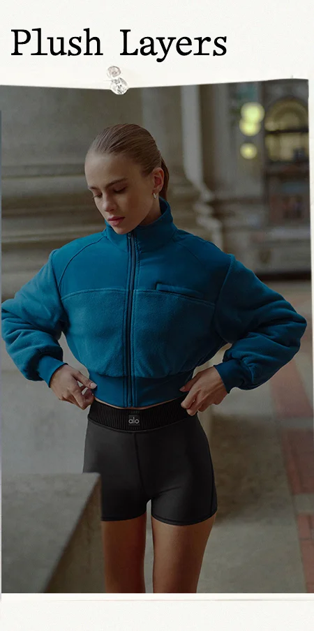 Plush Layers - Polar Fleece Cropped Wintry Miz Jacket