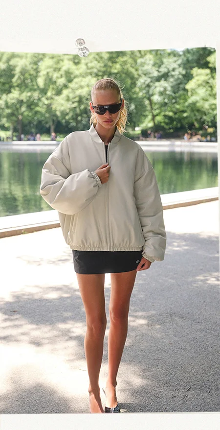 Street Chic - Faux Leather Premier Bomber