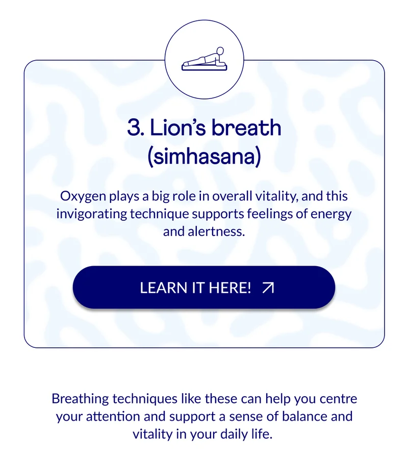 3. Lion’s breath (simhasana)