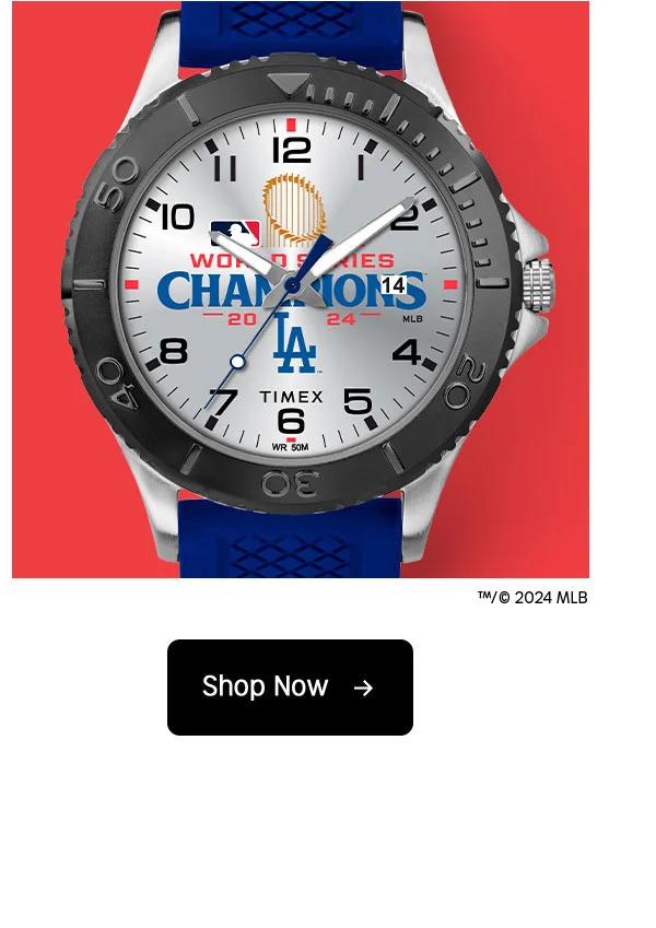 Timex Gamer Los Angeles Dodgers World Series 42m Silicone Strap Watch | Shop Now