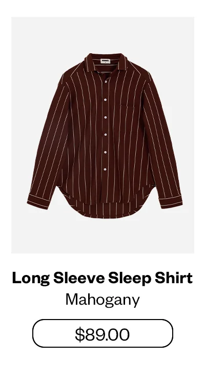 Long Sleeve Sleep Shirt Mahogany
