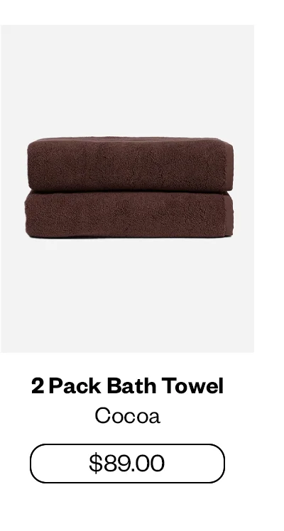 2 Pack Bath Towel - Cocoa