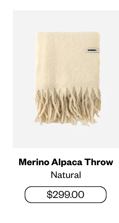Merino Alpaca Throw - Natural