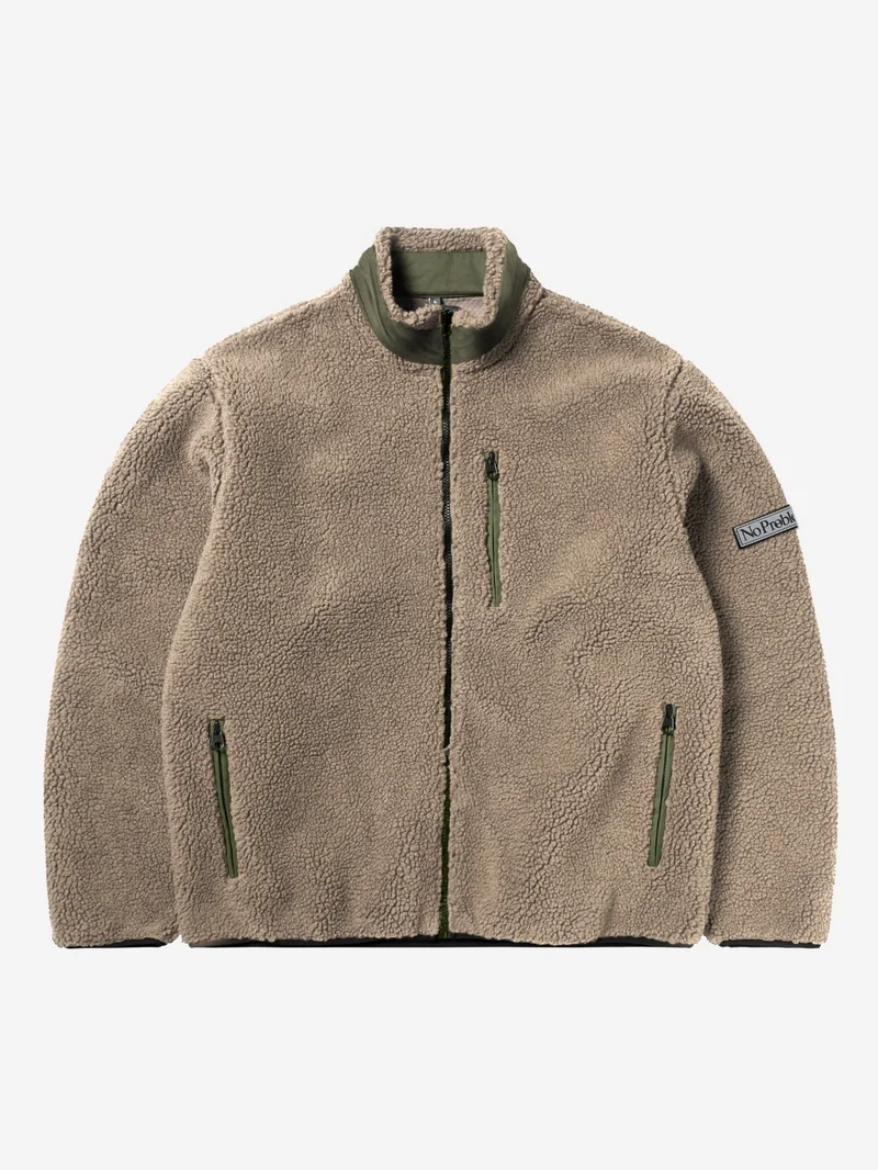 Image of No Problemo NP Forest Heavy Fleece Jacket - Ecru