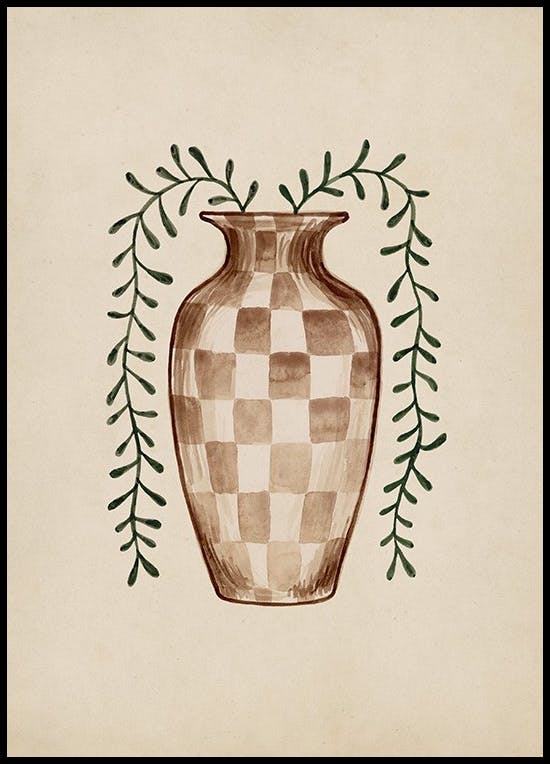 Checkered Vase Poster