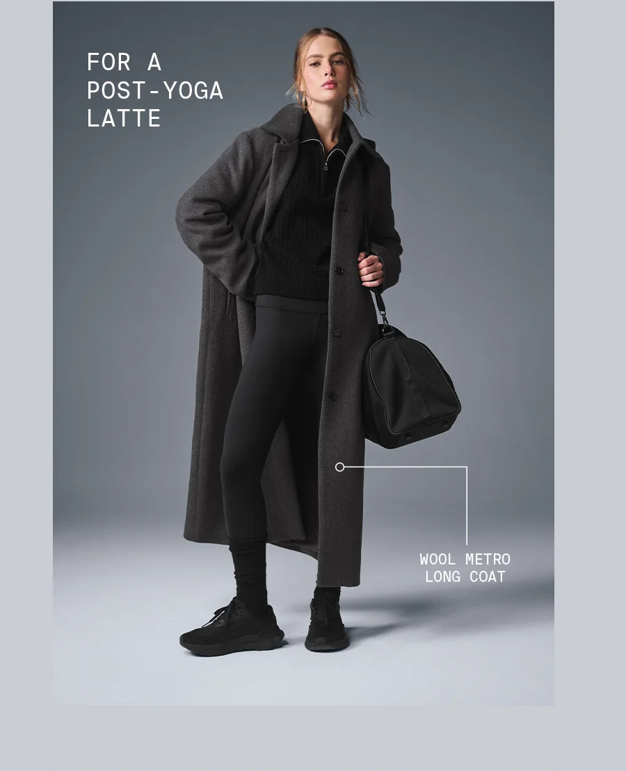 FOR A POST-YOGA LATE WOOL METRO LONG COAT