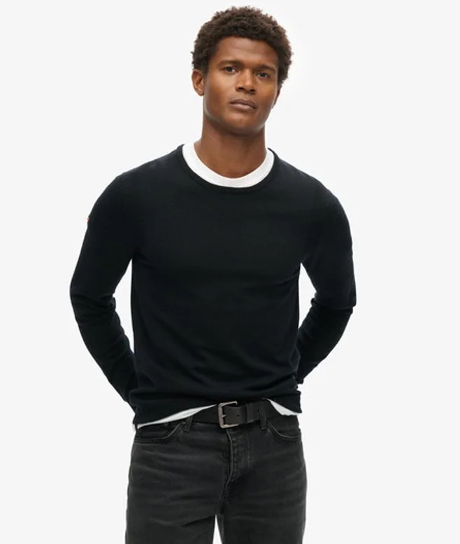 Merino Crew Jumper - Black