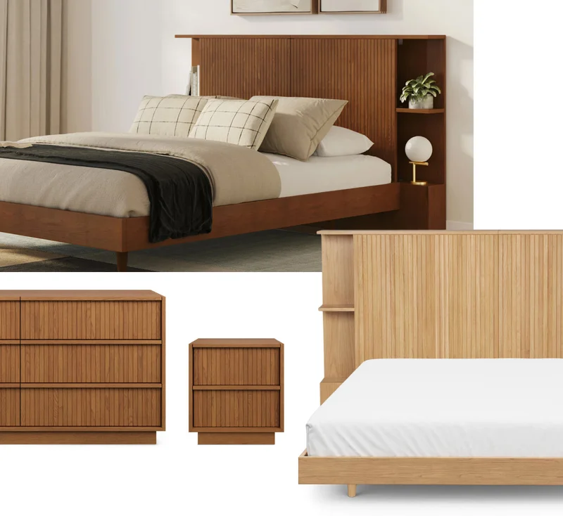 Snooze in style with calming natural tones and patterns.