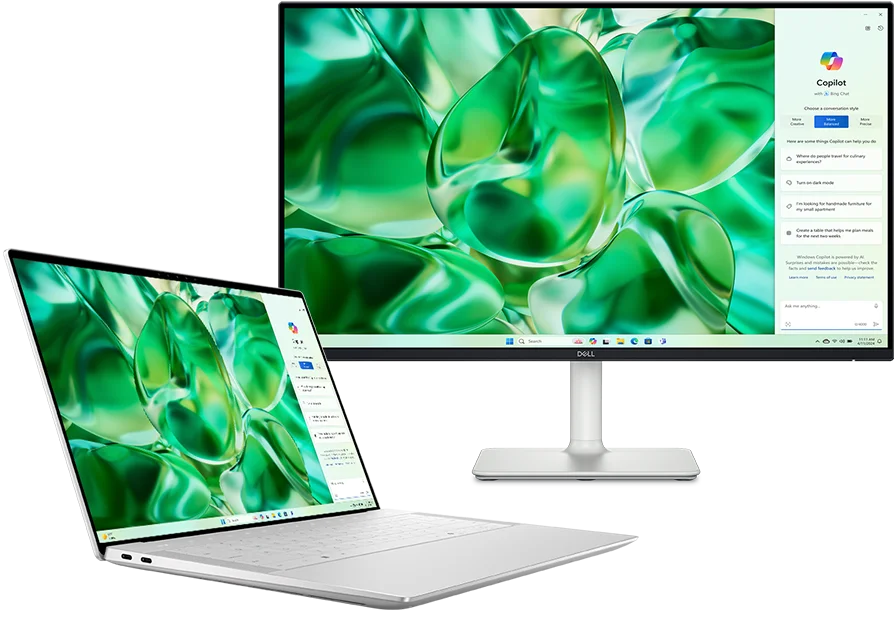 XPS 14 Laptop and Dell 24 Monitor