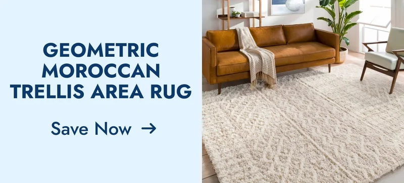 Livabliss Newton Geometric Moroccan Trellis Shag Area Rug