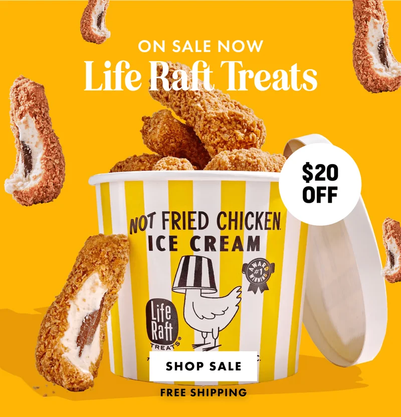 ON SALE! Life Raft Treat's Not Fried Chicken Ice Cream ON SALE! Life Raft Treat's Not Fried Chicken Ice Cream