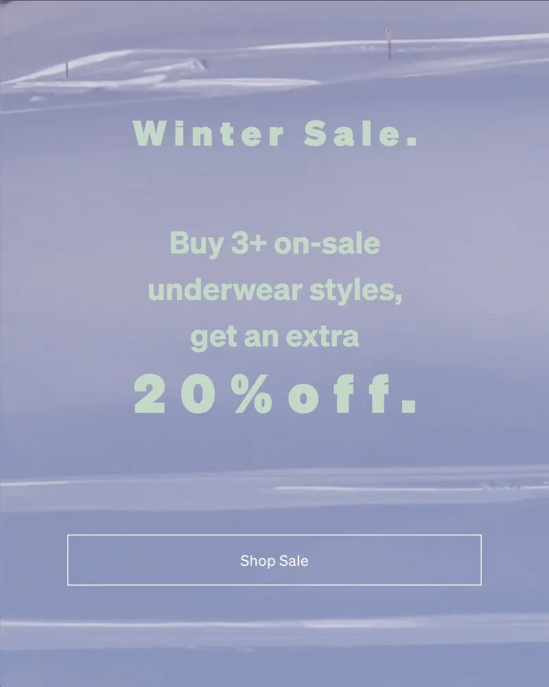 Buy 3+ on-sale underwear styles, get an extra 20% off.