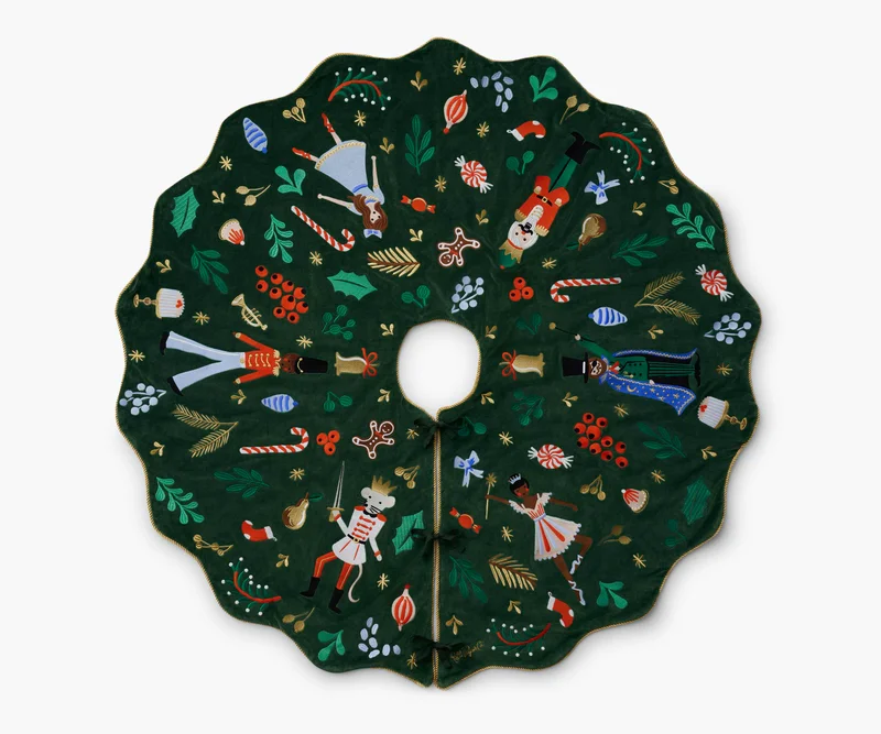 Image of Embroidered Tree Skirt - Nutcracker