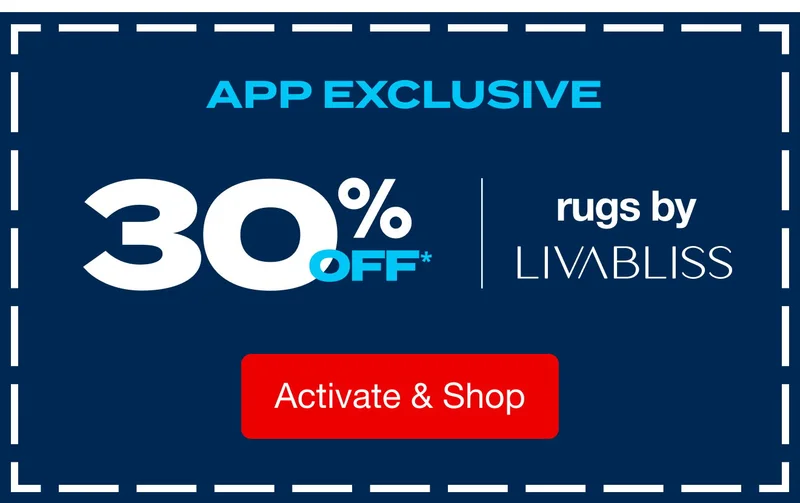 30% off Livabliss Rugs - Only in app!