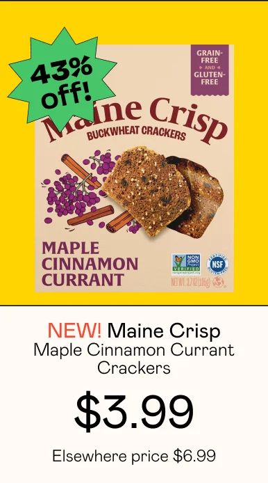Maine Crisp Maple Cinnamon Currant Crackers
