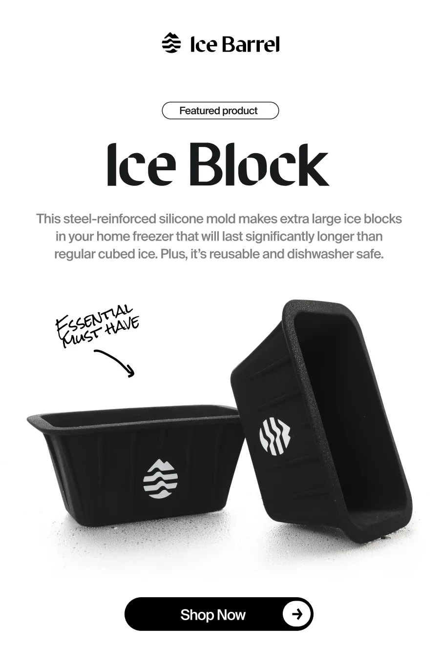 This steel-reinforced silicone mold makes extra large ice blocks in your home freezer that will last significantly longer than regular cubed ice. Plus, it’s reusable and dishwasher safe.
