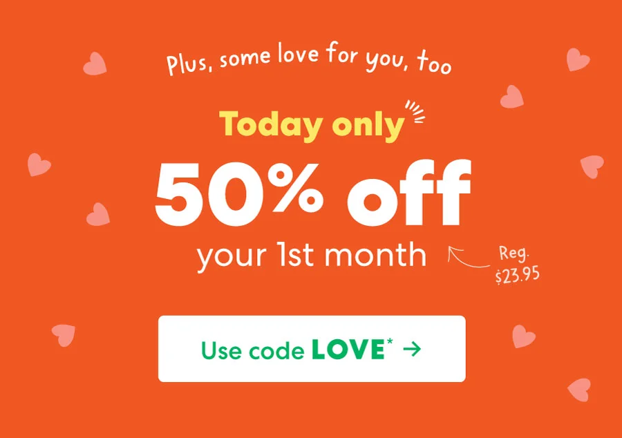 Use code LOVE ->