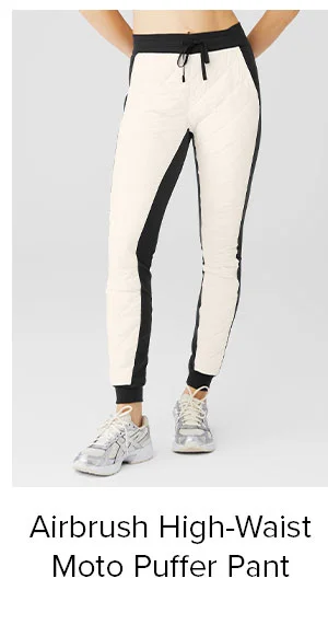 AIRBRUSH HIGH-WAIST MOTO PUFFER PANT