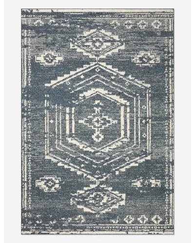 Gigi Rug by Magnolia Home by Joanna Gaines x Loloi-Denim and Ivory / 6'7" x 9'2"