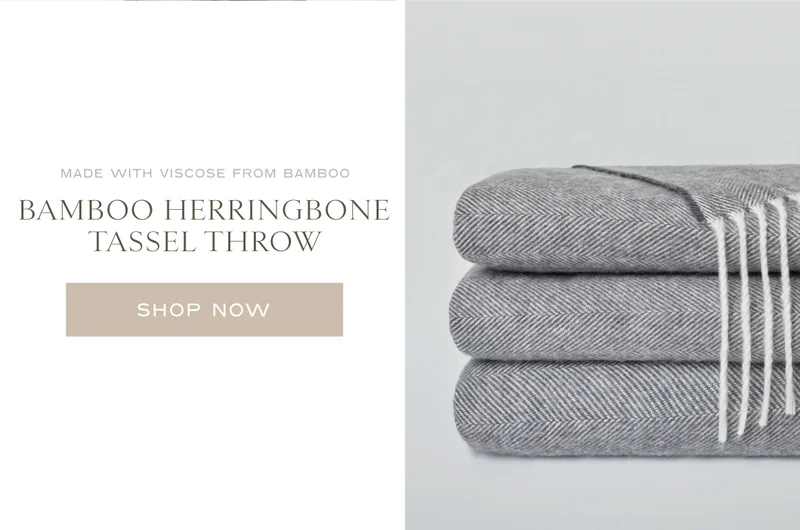 Shop The Bamboo Herringbone Tassel Throw