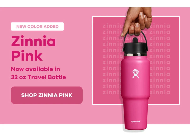 New Color Added Zinnia Pink. Now available in 32 oz Travel Bottle | Shop Zinnia Pink
