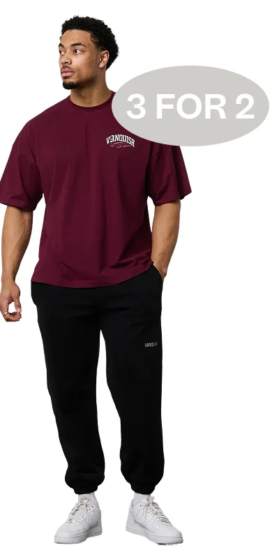 REGIME OXBLOOD OVERSIZED BOXY T SHIRT