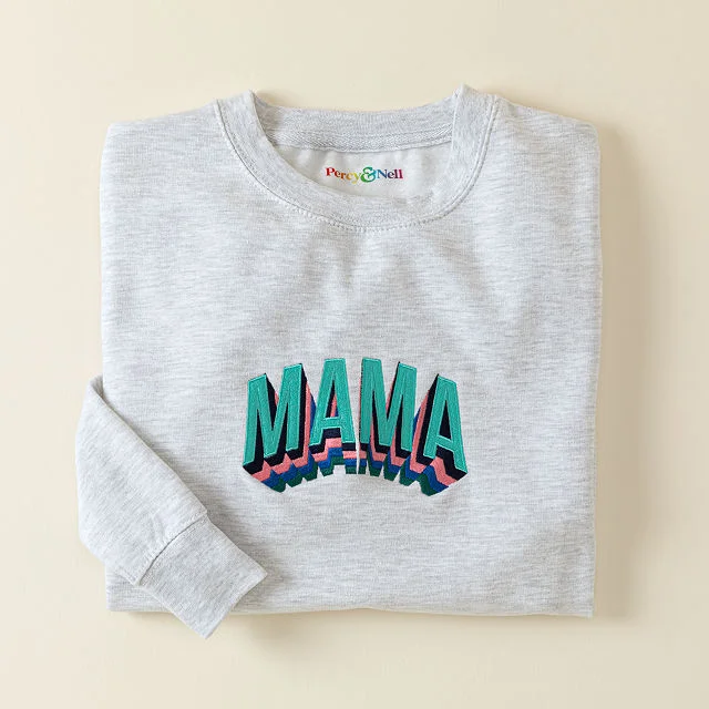 Mama 3D-Effect Embroidered Sweatshirt