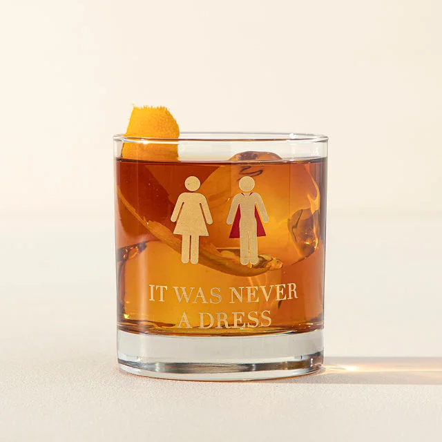 It Was Never a Dress Rocks Glass