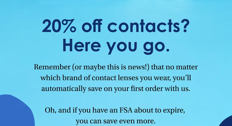 20% off contacts
