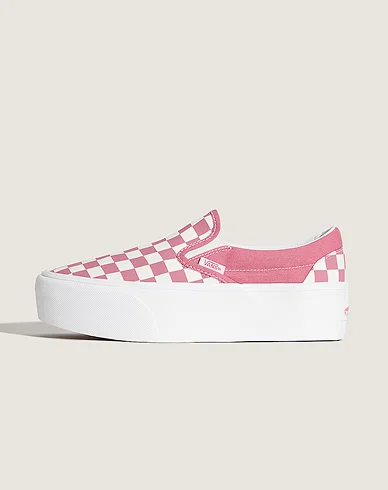 Classic Slip-On Platform Checkerboard Shoe