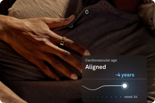 Hand wearing Oura Ring