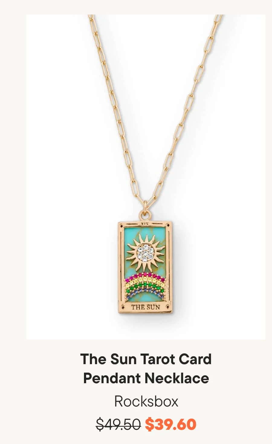 Rocksbox The Sun Tarot Card Pendant Necklace