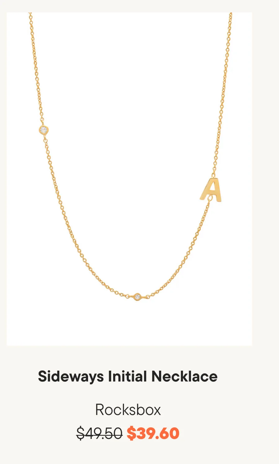 Rocksbox Sideways Initial Necklace in Gold