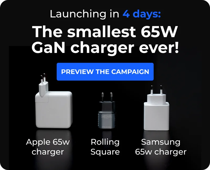 Launching in 4 days: The smallest 65W GaN charger ever!