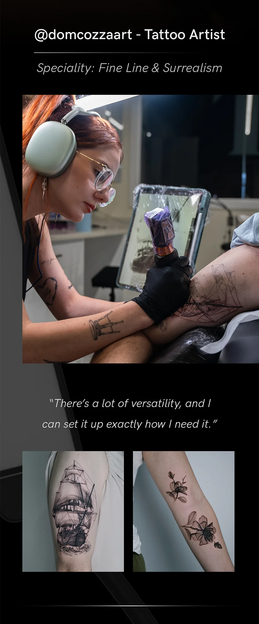 "There's a lot of versatility, and I can set it up exactly how I need it" @domcozzaart