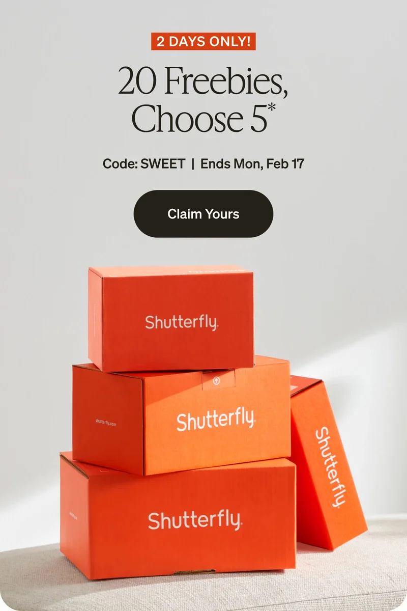 2 DAYS ONLY: Pick 5 of 20 Freebies!